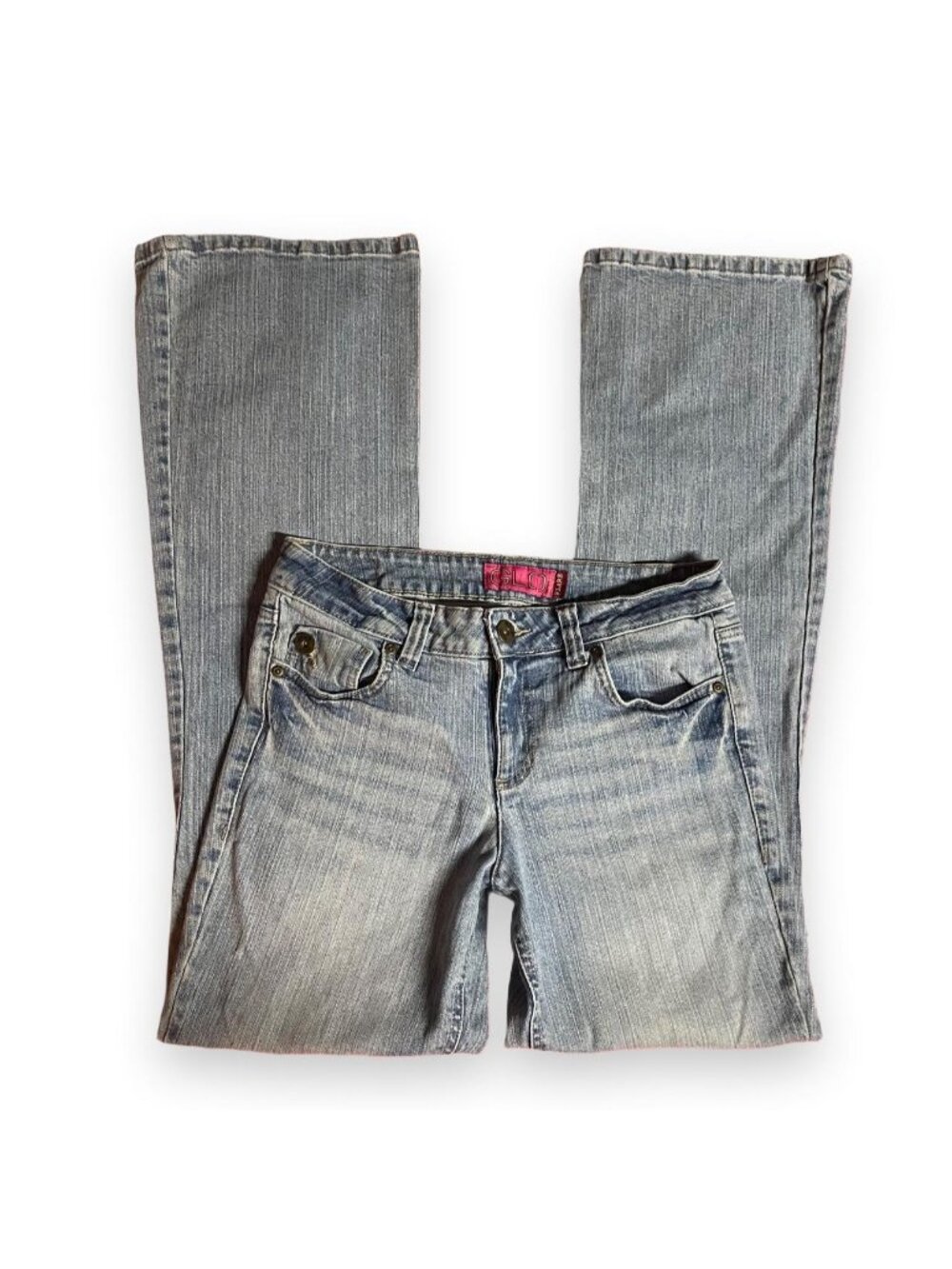 2000s Glo light wash flare jeans